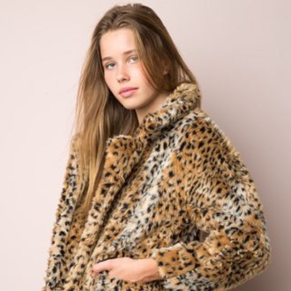 Brandy Melville mica fur cheetah coat